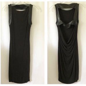 Bailey 44 Brown Leather Trim Dress